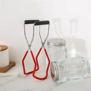 Canning Jar Løfteren Med Greb Galvaniseret jern Kan Tang Klip varmeandighed Anti-Klip Jar Glas flaskeholder Køkken