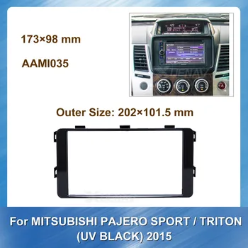 Car Radio Fascia til Mitsubishi Pajero Sport Triton UV-Sort Trim Dash CD-Installation Kit Panel Frame Cover Trim Adapter