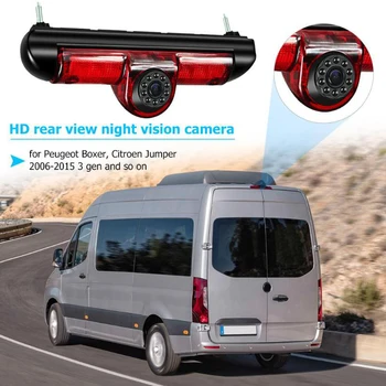 Car Rear View Bremse Lys Kamera Bil bakkamera 8Led Lys, Infrarødt nattesyn Kamera til Fiat Ducato X250 Citroen Jumper!