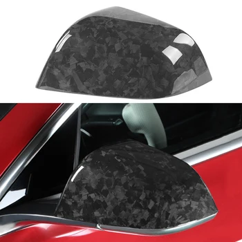 Car Rear View Mirror Cover til Tesla Model 3 2016-2020 Smedet Carbon Fiber Side Spejl Cover Beskyttende Trim Tilbehør