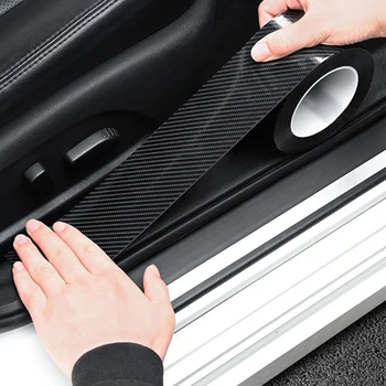Carbon Fiber 5D Gloss Bil Mærkat Universal Kofanger Beskytter Nem at Installere Dør Karmen Selvklæbende Bærbare Automotive