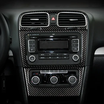 Carbon Fiber Bilens Interiør, CD-Panel Dekoration;Egnet TIL VW Golf 6 GTI-R MK6 2008 2009 2010 20112012 Bil Sticker;