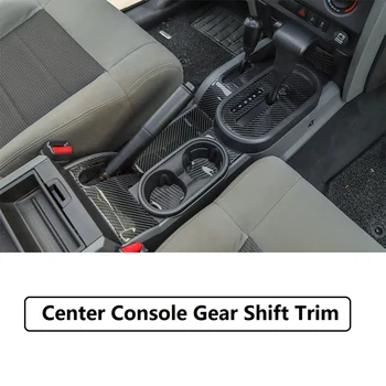 Carbon Fiber Center Konsol Gear Skift betræk til Jeep Wrangler JK 2007-2010 Bil Tilbehør
