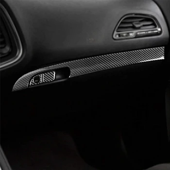 Carbon Fiber Copilot Betjeningspanel Panel Dækker Trim Klistermærker Kit til Dodge Challenger 2016 2017 2018 2019 2020 2021