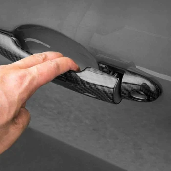 Carbon Fiber dørhåndtag Dække Trim med nøglehul for Renault Megane 3 2008-2016