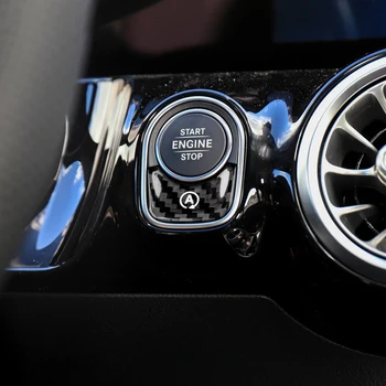 Carbon Fiber for Benz a-Klasse W177 Glb X247 Cla Amg W247 Tilbehør Interiør Trim Motor Start Stop Knap en Mærkat