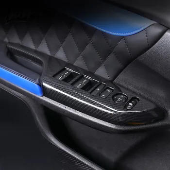 Carbon fiber indvendig dør, armlæn glas-knappen dekorative klistermærker, ændring af forbrugsstoffer For at Honda Civic 10 2017 18 2019 2020
