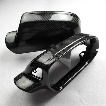 Carbon Fiber Rear View Mirror Cover Side Spejl Protektor for - A4-B8 A6 C6 A5 og Q3 2008-2011 med Side Assist Hul