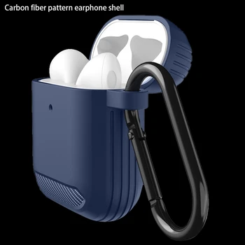Carbon Fiber Øretelefon Sager for Apple 2 1 Sød Sag Blødt TPU Shell Stødsikkert Dække med Nøglering