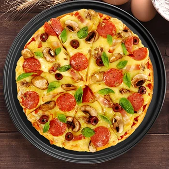 Carbon Stål Pizza bradepande Non-stick Mesh Pizza-Bageplade Plade Bageforme Hjem Køkken Restaurant Bagning Værktøj