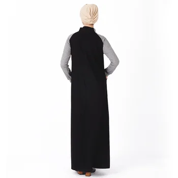Casual Bomuld Abayas Studerende Sports Lang Kjole Arabiske Fuld Længde Kaftan Tyrkiet Mellemøsten Muslimske Kvinder Kjole Mode