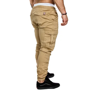 Casual Bukser Til Manden Lomme Joggere Solid Farve Åndbare Bukser til Mænd Tøj Streetwear Sweatpants Pantalon Homme Mandlige