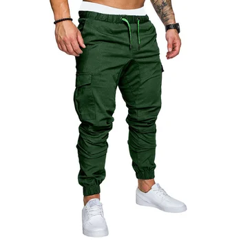 Casual Bukser Til Manden Lomme Joggere Solid Farve Åndbare Bukser til Mænd Tøj Streetwear Sweatpants Pantalon Homme Mandlige