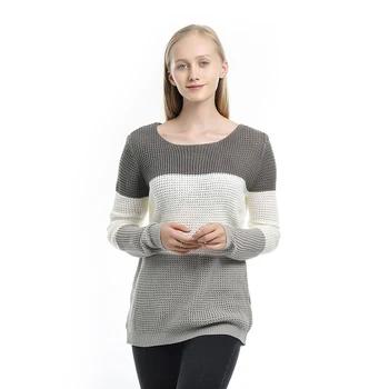Casual Og Komfortable Stor Størrelse damemode langærmet Efterår Og Vinter Sweater Damer Gennembrudt Strikket Sweater