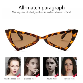 Cat Eye Solbriller Kvinder Uregelmæssige Trekant UV400 Briller solbriller PC Ramme Harpiks Linse Rejse Briller