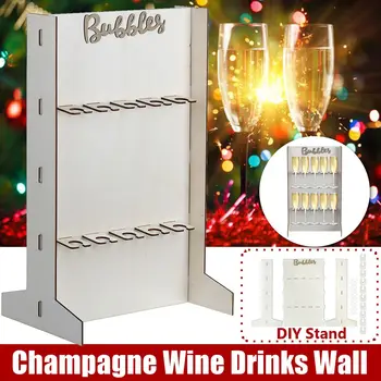 Champagne, Vin, Drinks Indehaveren Væggen Stå Træ-Rack Holder Fødselsdag Bryllup Fest Dekoration Kan Holde 10 Champagne, Vin, Drinks