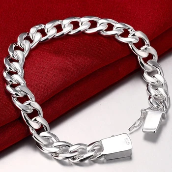 Charme klassiske 10MM Dominerende geometri kæde 925 sterling sølv Armbånd til manden bryllupsfest Julegave mode Smykker