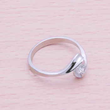 Charmerende Dame Sølv Farve Ring 925 Sterling Sølv Engagement Elsker Ringe Til Kvinder, Fine Smykker, Julegaver