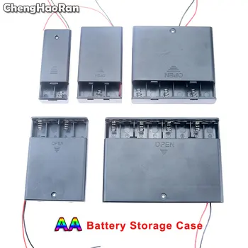 ChengHaoRan 1stk 2 3 4 6 8 Slot AA-Batteri Indehaveren Opbevaring Tilfælde, Kasse Med Switch & Cover AA-Batteri Standard Container
