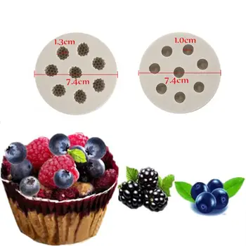 Chokolade Kager Af 3D-Hindbær-Blåbær Form Silikone Formen Sugarcraft Bagning Af Kage Udsmykning Mould Kage Værktøjer