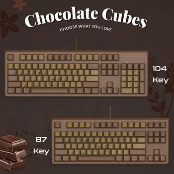 Chokolade Tema Gaming Mekanisk Tastatur AK533 AJAZZ 87/104 Keycap Kabel USB Vandtæt Nye Design-Sort/Pink Skifte til PC