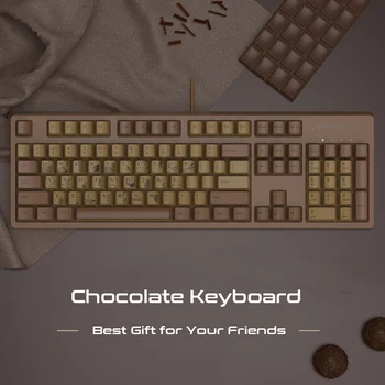Chokolade Tema Gaming Mekanisk Tastatur AK533 AJAZZ 87/104 Keycap Kabel USB Vandtæt Nye Design-Sort/Pink Skifte til PC