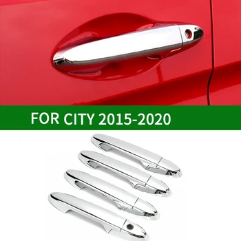 Chrome Bilen Uden Udvendig Side af Dør Håndtaget Beskytter Dække Trim for Honda CITY-2020