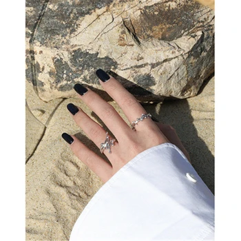Ckysee Nye Mode S925 Sterling Sølv Design, Enkle Flydende Tekstur Personlighed Overdrivelse Ring For Kvinder Fine Smykker Party