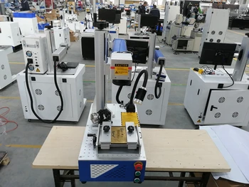CNC Fiber Mini Billigere Metal Plade Læder Bærbare Laser Mærkning Maskine 30W-50W med drejeakse