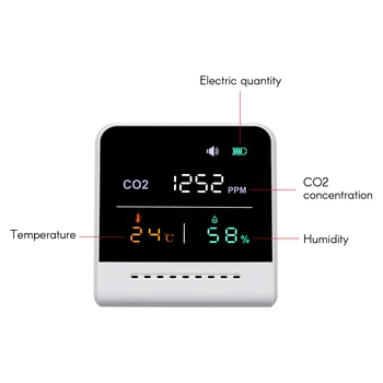 CO2-Måleren co2-sensor Kuldioxid Detektor LCD-CO2 Registrerings-Luft Kvalitet Overvåge Temperatur og Luftfugtighed Meter Gas Analyzer