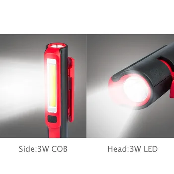 COB LED Lommelygte Mini Lommelygte Magnetiske Arbejder Lys Brænder Kontrol Lampe Lomme Klip Lys Bærbare Lanterna Til Bil Reparation