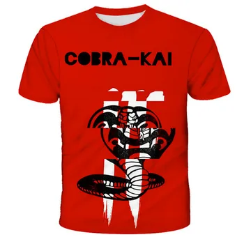 Cobra Kai T-Shirt til Drenge Slå Først og Slå Hårdt Ingen Nåde Tshirt girs Sommer Top t-shirts, Korte Ærmer Shirts Black kids T-Shirt