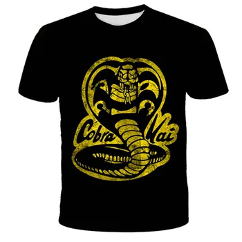 Cobra Kai T-Shirt til Drenge Slå Først og Slå Hårdt Ingen Nåde Tshirt girs Sommer Top t-shirts, Korte Ærmer Shirts Black kids T-Shirt