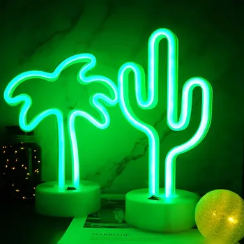 Coconut Palm tree Neon Skilte LED Neon Nat Lampe med Indehaveren Base for Part Forsyninger Piger Værelse Dekoration børn Børn Gaver