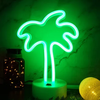Coconut Palm tree Neon Skilte LED Neon Nat Lampe med Indehaveren Base for Part Forsyninger Piger Værelse Dekoration børn Børn Gaver
