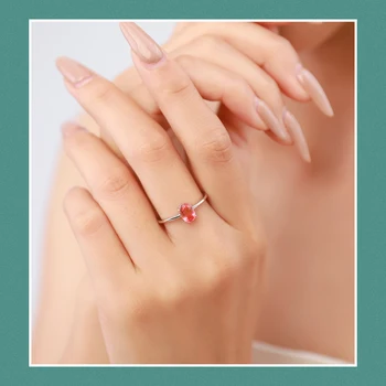 Colusiwei Mode Regnbue Brand Turmalin Ringe 925 Sterling Sølv Oval Cut Finger Ring for Kvinder Enkel Korea Style Smykker