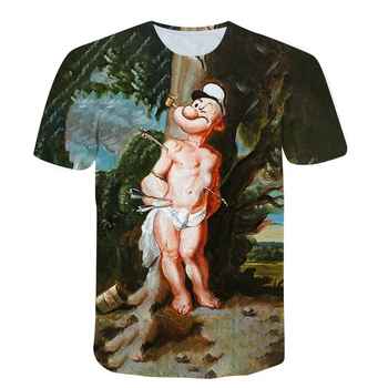 Cool Fashion T-Shirt til Drenge og Piger Popeye 3D-Print T-Shirt til Sommeren Unge kortærmet fodboldtrøjer Producenter Engros