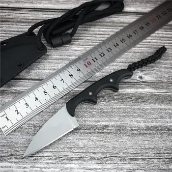 CR 2385 MINI Fixed Blade Knife 5Cr15MoV Stål Klinge Harpiks Håndtag EDC Taktiske selvforsvar Multi Knive med Sort Nylon Jakke