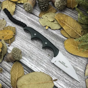 CR 2385 MINI Fixed Blade Knife 5Cr15MoV Stål Klinge Harpiks Håndtag EDC Taktiske selvforsvar Multi Knive med Sort Nylon Jakke