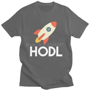 Cryptocurrency Sjove Hodl til Månen t-Shirt Mænd kortærmet Bomulds T-shirt Bitcoin Crypto Ethereum Dogecoin Blokkæden Tee