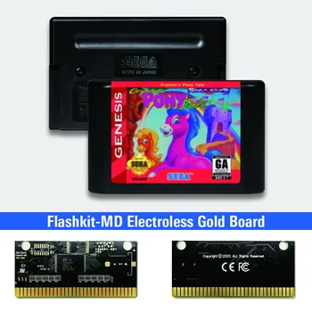 Crystal Pony Fortælling - USA Label Flashkit MD ikke-elektrolytisk Guld PCB-Kort til Sega Genesis Megadrive spillekonsol