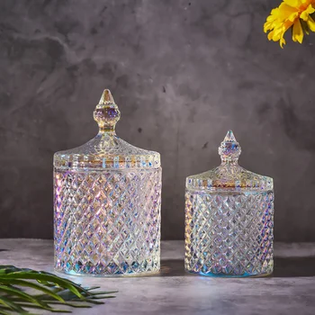 Crystal Væver Candy Box Glas Snacks Storage Container Hjem Dekoration til dit Hus, Bruser Værelse(Klar)