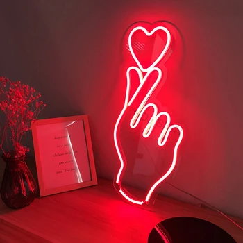 Custom Dekorative LED Neon Tegn Hjerte Væg Udsmykning Til bryllupsfest Hjemme Stue Valentine ' s Day Dekorative Neon Lys