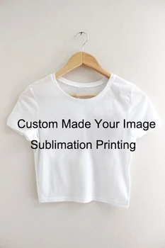 Custom Made Til Dine Motiver Sublimation Print World Tour Avisen Mælk Silke Afgrøde T-Shirt, Toppe