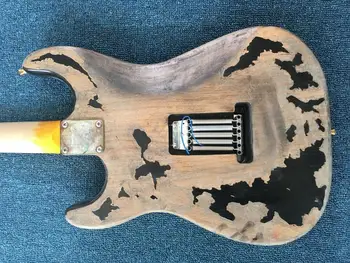 Custom Made Vintage 21 bånd, Elektrisk Guitar Høj kvalitet Alder krop med Ahorn hals og rosentræ gribebræt