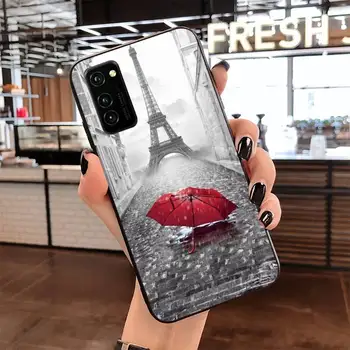CUTEWANAN Paris Eiffel Tower Blød sort Phone Case for Samsung S20 plus Ultra S6 S7 kant S8 S9 plus S10 5G lite 2020