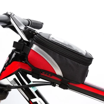Cykel Foran Frame Taske Vandtæt Cykel Øverste Rør Telefonen Mount Pack til Mobiltelefon MTB Cykel Sort