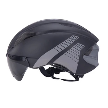 Cykel Hjelm cykelhjelm med Aftagelig Magnetisk Beskyttelsesbriller for Voksne Mountain Road Cykling Mænd/Kvinder