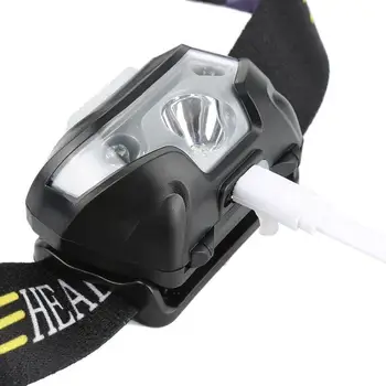 Cykel Hoved Lys Udendørs Camping Lommelygte Med Mini-USB-Genopladelige LED-Lygte Krop, Bevægelse Sensor