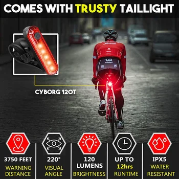 Cykel Lys Sæt USB-Genopladelige Cykel Forlygte Hale Lys Ridning Multi-tilstand Hurtig Og Langsom Blinken Mountain Bike Lights